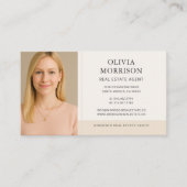 Neutral Beige Real Estate Agent Photo 名刺 (正面)