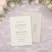 Neutral Beige Stripe Wedding Invitation 招待状
