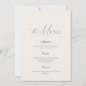 Neutral Beige Stripe Wedding Menu 招待状 (正面)