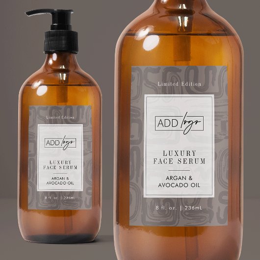 Neutral Beige Taupe Boho Waterproof Product Label フードラベル