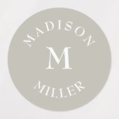 Neutral Beige Waterproof Daycare Baby Bottle ラベル (デザイン2)