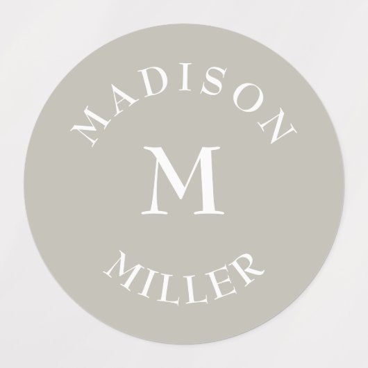 Neutral Beige Waterproof Daycare Baby Bottle ラベル (デザイン2)