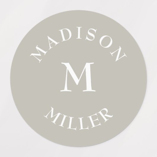 Neutral Beige Waterproof Daycare Baby Bottle ラベル (デザイン1)