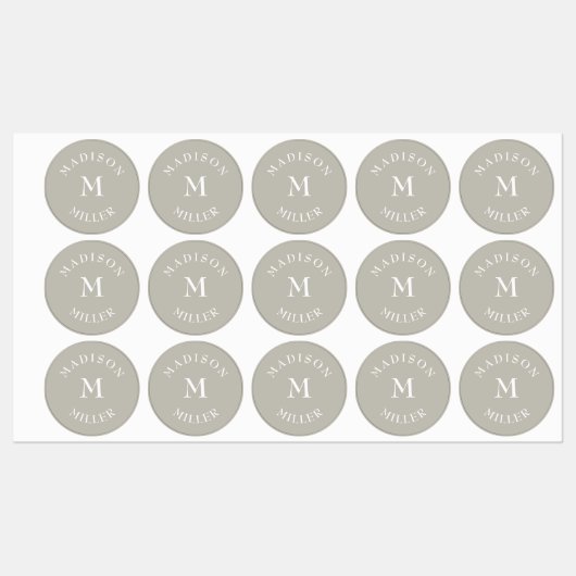 Neutral Beige Waterproof Daycare Baby Bottle ラベル (シート)