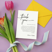 Neutral Black and White Minimalist Wedding サンキューカード