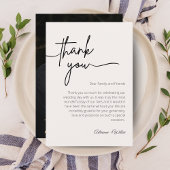 Neutral Black and White Minimalist Wedding サンキューカード