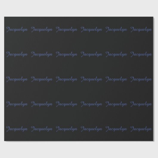 Neutral Black & Blue Plain Elegant Modern Own Name ラッピングペーパー (フラット)