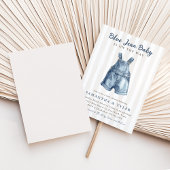 Neutral Blue Jean Baby On The Way Baby Shower 招待状