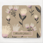 Neutral Blush Floral  | Modern Botanical マウスパッド (正面)