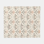 Neutral Blush Gray Botanical Fleece Blanket フリースブランケット (正面(横))