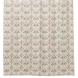 Neutral Blush Gray Botanical Shower Curtain シャワーカーテン