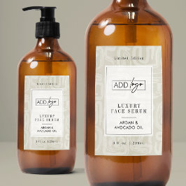 Neutral Bohemian Beige Waterproof Product Label フードラベル