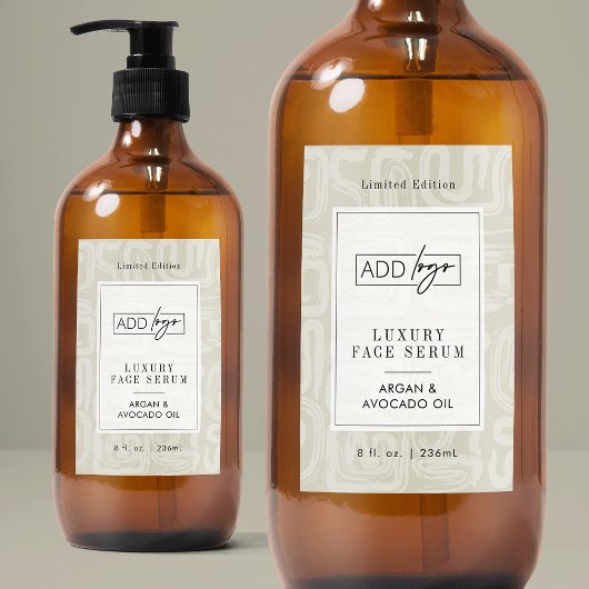 Neutral Bohemian Beige Waterproof Product Label フードラベル