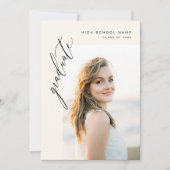 Neutral Boho卒業シンプル写真卒業 案内状 (正面)