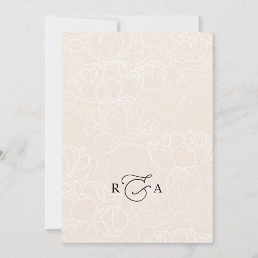 Neutral Boho エレガント Kwrithl Script結婚's 招待状 (裏面)