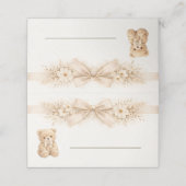 Neutral Boho Bear Baby Shower Bearly Wait Table プレイスカード (外部開封)