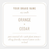 Neutral Boho Beige Candle製品ラベル スクエアシール (正面)