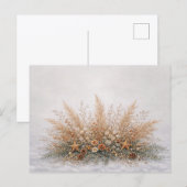 Neutral Boho Christmas Botanical Pampas Arrangemen シーズンポストカード (正面/裏面)