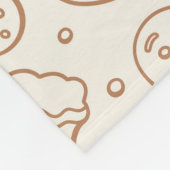 Neutral Boho Christmas Gingerbread Man Beige フリースブランケット (角)
