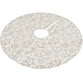 Neutral Boho Christmas Gingerbread Man Beige ブラッシュドポリエステルツリースカート (アングル)