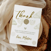 Neutral Boho Cloud First Birthday Thank You サンキューカード