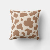 Neutral Boho Cow Print Western Cowboy Beige Brown クッション (裏面)