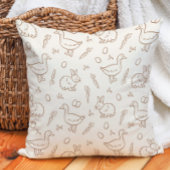 Neutral Boho Easter Bunny Goose Spring Beige クッション