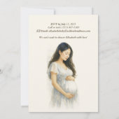 Neutral Boho Elegance Baby Shower Asian Mom to be 招待状 (裏面)