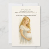 Neutral Boho Elegance Baby Shower Blonde Mom to be 招待状 (裏面)