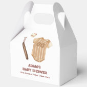 Neutral Boho Little Slugger Baseball Baby Shower フェイバーボックス (正面)