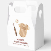 Neutral Boho Little Slugger Baseball Baby Shower フェイバーボックス (見開き)