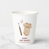 Neutral Boho Little Slugger Baseball Baby Shower  紙コップ (裏面)