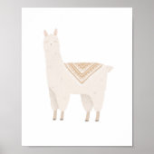 Neutral Boho Llama Girls Room Nursery Decor ポスター (正面)