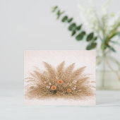 Neutral Boho Pampas Grass Wildflower Arrangement  ポストカード (スタンド正面)