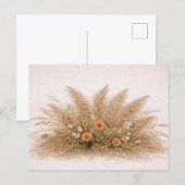 Neutral Boho Pampas Grass Wildflower Arrangement  ポストカード (正面/裏面)