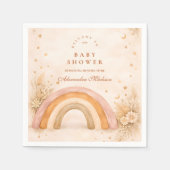 Neutral Boho Rainbow Baby Shower スタンダードカクテルナプキン (正面)