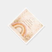 Neutral Boho Rainbow Baby Shower スタンダードカクテルナプキン (角)