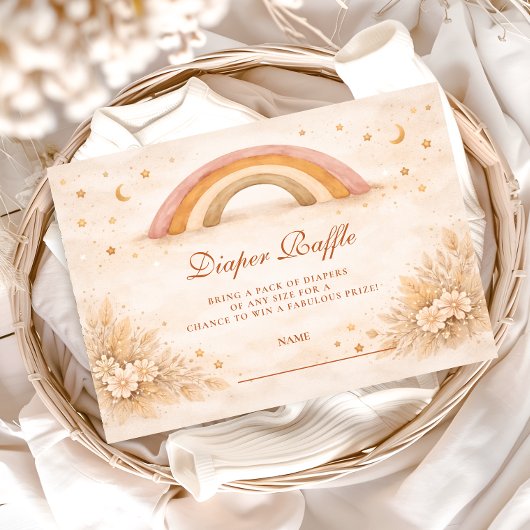 Neutral Boho Rainbow Diapper Raffle エンクロージャーカード