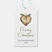 Neutral Boho Rustic Holiday Gift Tag Template ギフトタグ (正面)