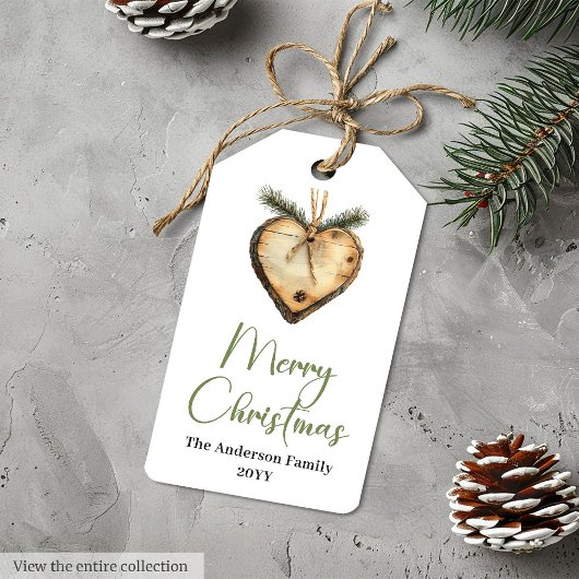 Neutral Boho Rustic Holiday Gift Tag Template ギフトタグ