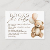 Neutral Boho Teddy Bear books for Baby Shower エンクロージャーカード (正面)