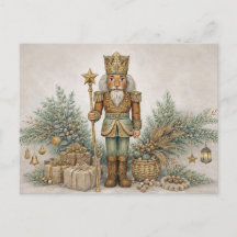 Neutral Boho Watercolor Christmas Nutcracker King 