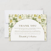 Neutral Botanical Arch Garden Wedding サンキューカード (正面)