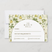 Neutral Botanical Arch Garden Wedding 出欠カード (正面)