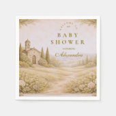 Neutral Botanical Garden Baby Shower スタンダードカクテルナプキン (正面)