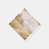 Neutral Botanical Garden Baby Shower スタンダードカクテルナプキン (角)