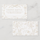 Neutral Bow Baby Shower Diaper Raffle エンクロージャーカード (正面/裏面)
