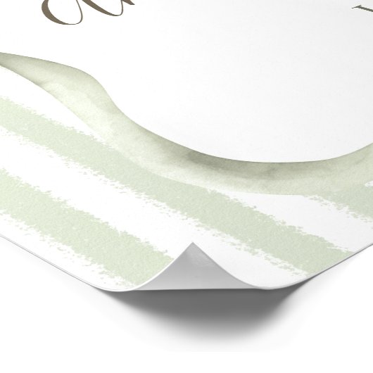 Neutral Bow Cafe Bebe Coffee Baby Shower Welcome ポスター (角)