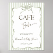 Neutral Bow Cafe Bebe Coffee Baby Shower Welcome ポスター (正面)