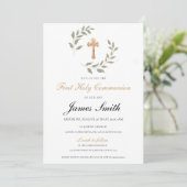 Neutral Boy Girl First Communion Invitation Editab 招待状 (スタンド正面)